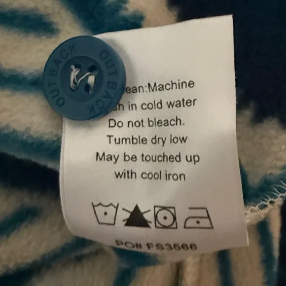 Women’s L Outback trading teal and cream fleece Aztec pullover - Picture 7 of 7